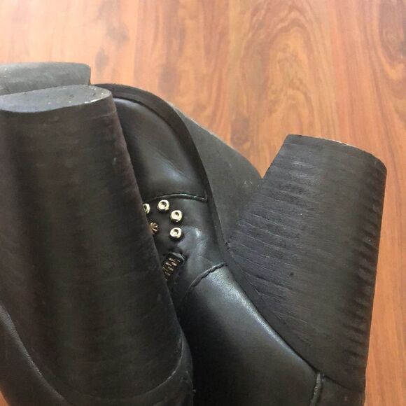 Steve Madden Leather studded low cowboy boots black size 8 - Picture 5 of 11